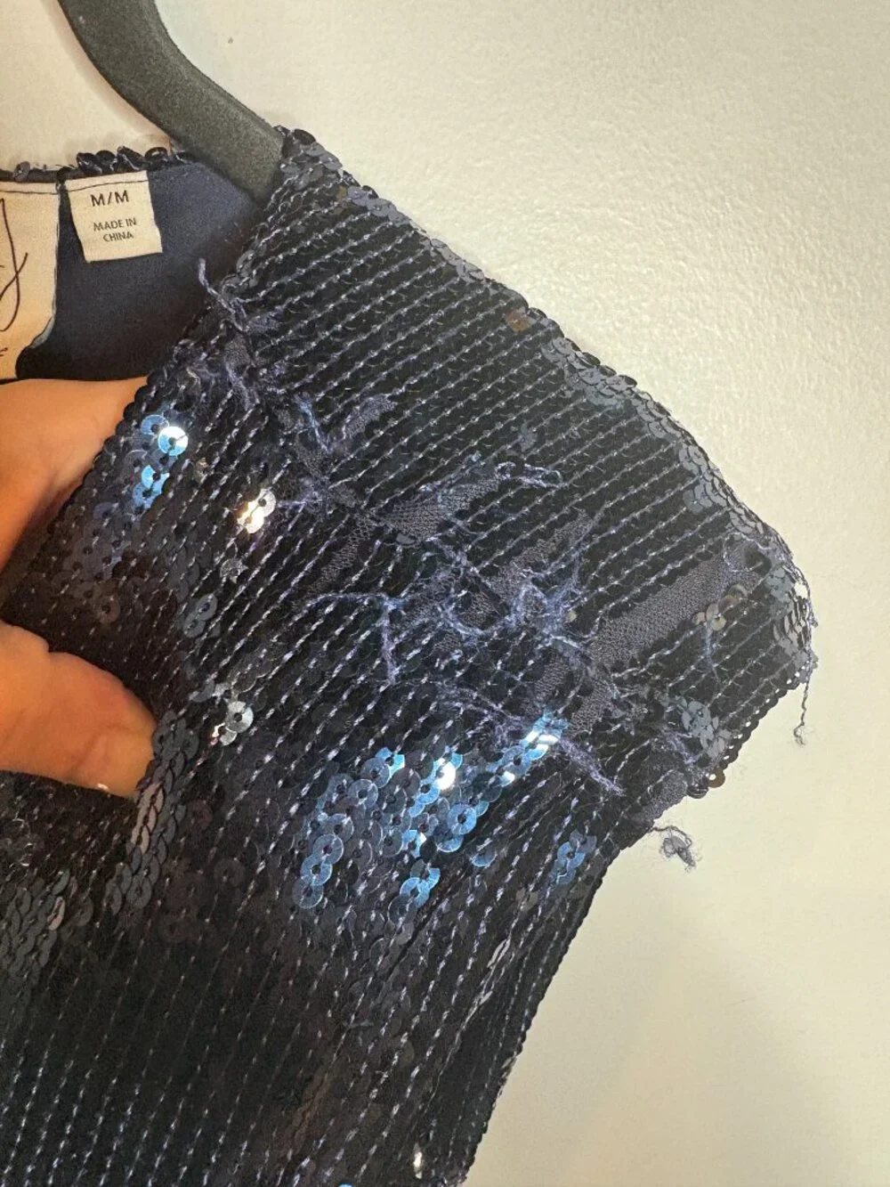 NWT Joie navy blue sequin fringe dress - Flawed - Picture 4 of 7